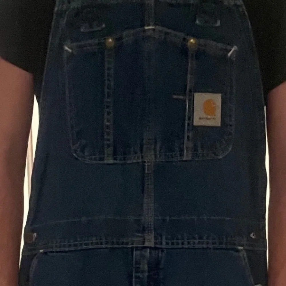 Carhartt Mens Denim Bib Overalls Dark Wash Carpenter Workwear Dungarees VTG 2006